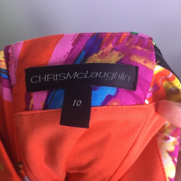 ⭐️ Chris McLaughlin Orange Tropical Dress Sz 10 - Picture 5 of 5